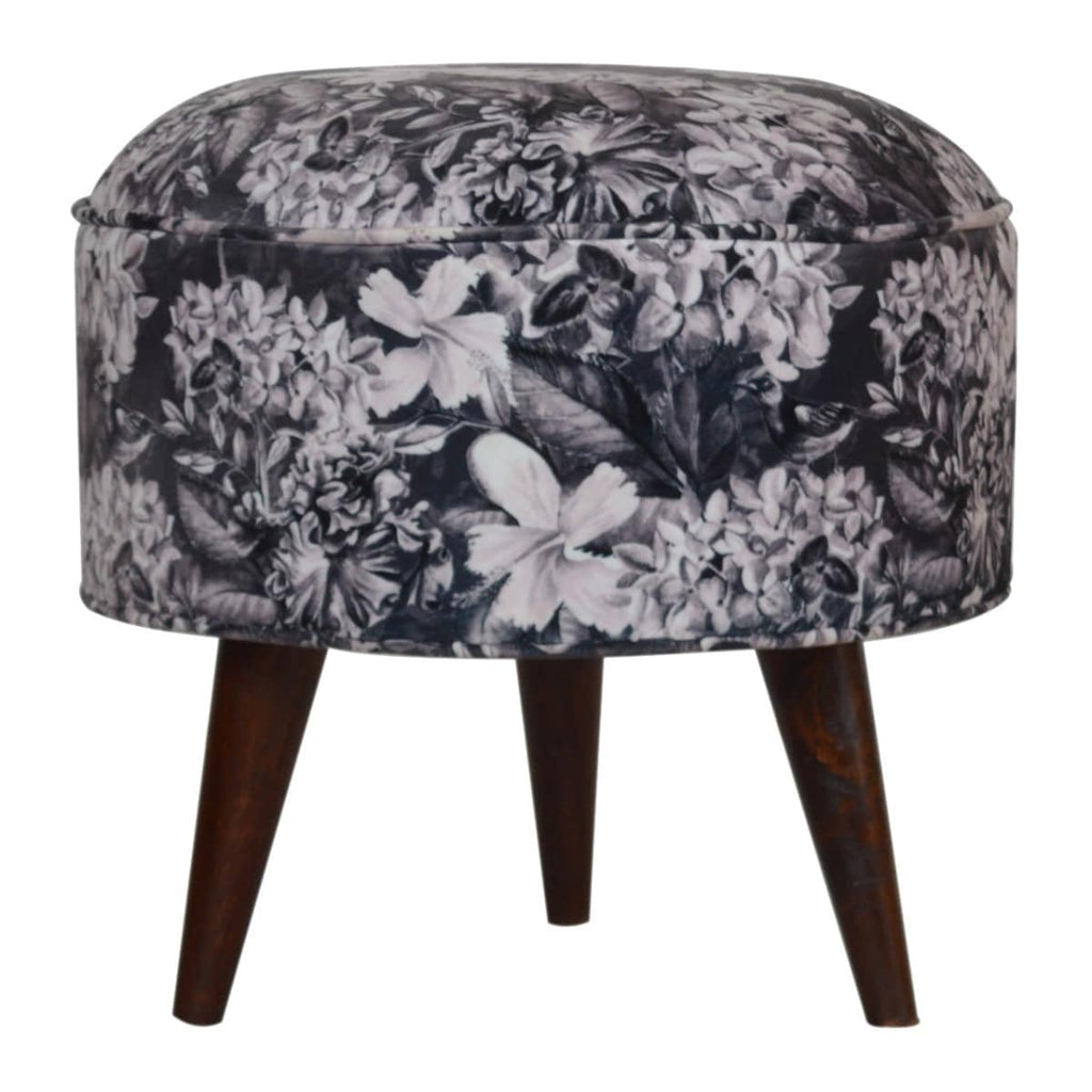 Floral Print Footstool - Price Crash Furniture