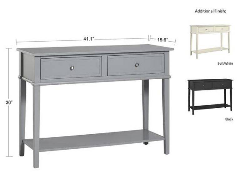 Franklin Console Table in Grey by Dorel - Price Crash Furniture