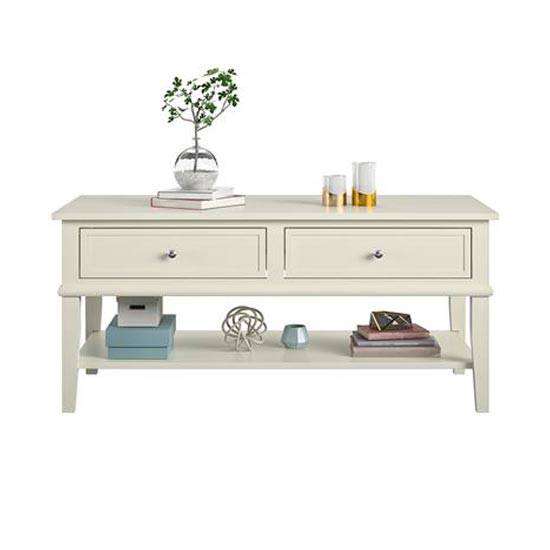 Franklin Wooden Coffee Table in White by Dorel - Price Crash Furniture