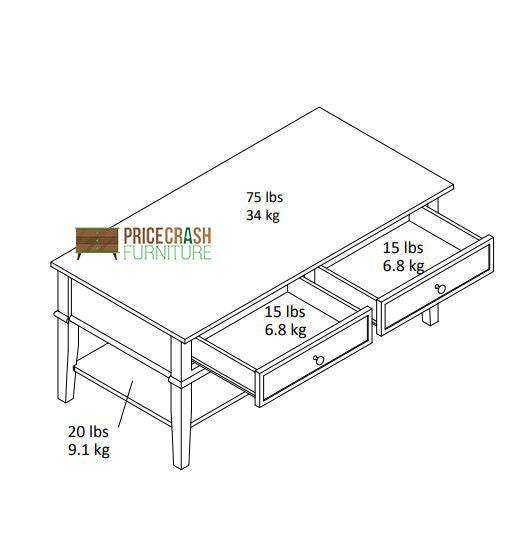 Franklin Wooden Coffee Table in White by Dorel - Price Crash Furniture