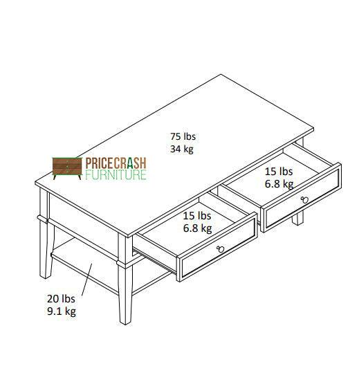 Franklin Wooden Coffee Table in White by Dorel - Price Crash Furniture