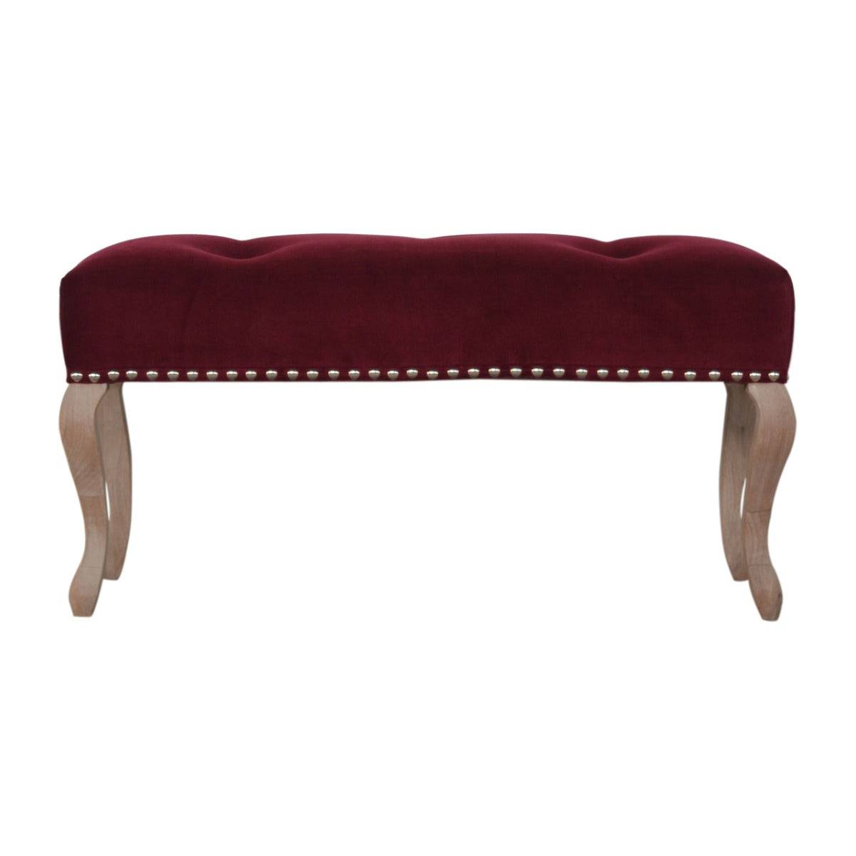 French Style Wine Red Bench - Price Crash Furniture