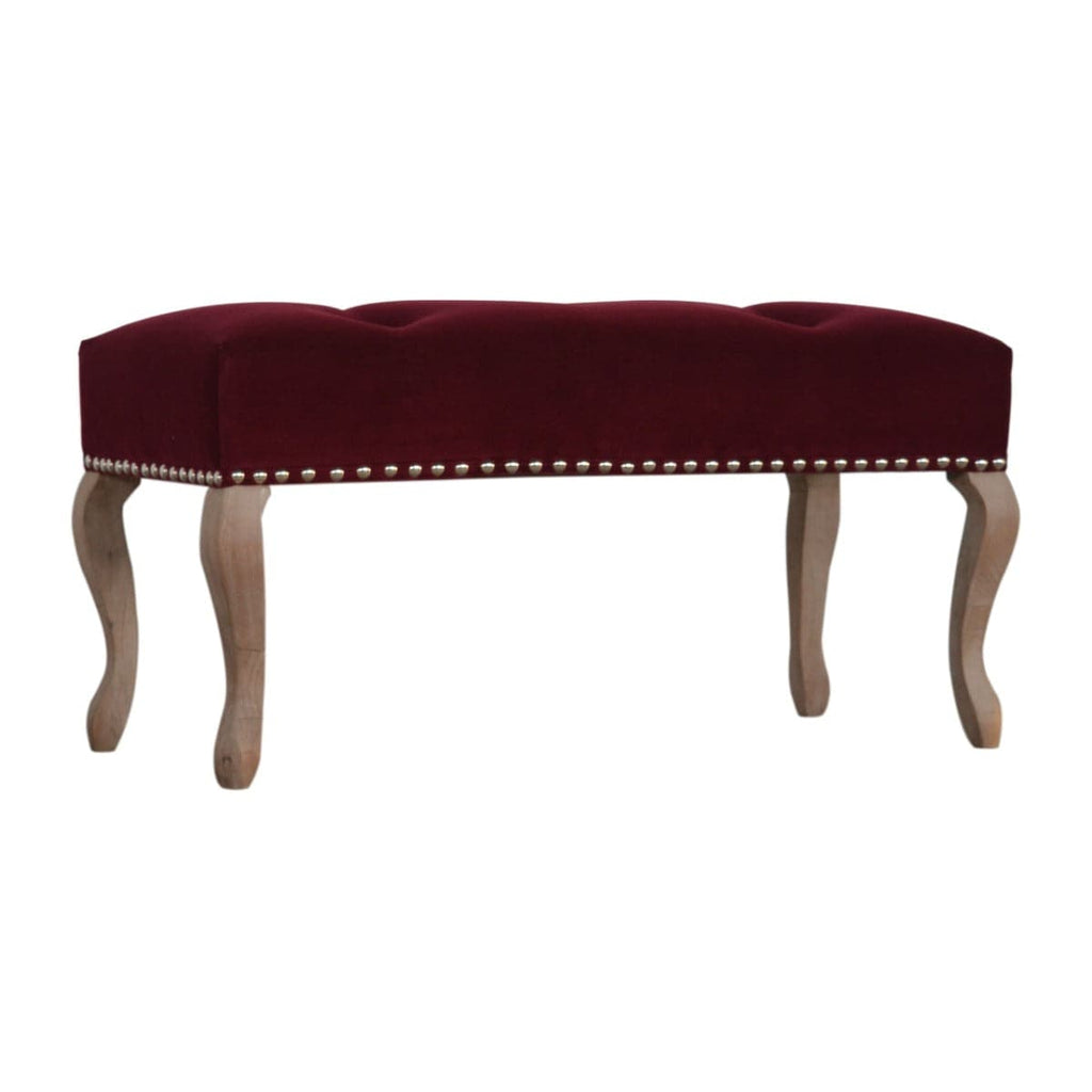 French Style Wine Red Bench - Price Crash Furniture
