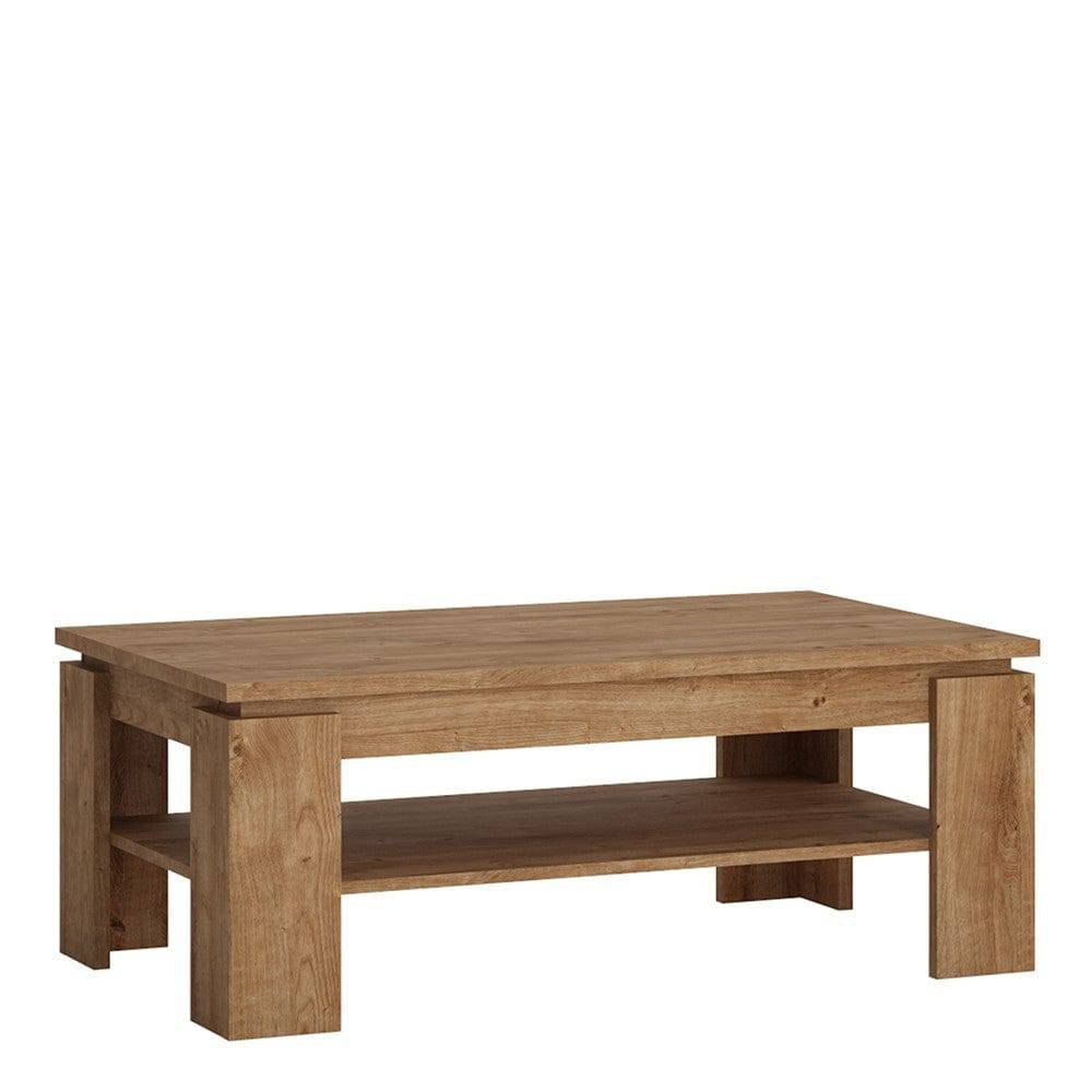 Fribo Large Coffee Table with Shelf in Golden Oak - Price Crash Furniture
