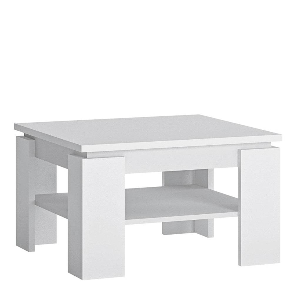Fribo Small Coffee Table with Shelf in Alpine White - Price Crash Furniture