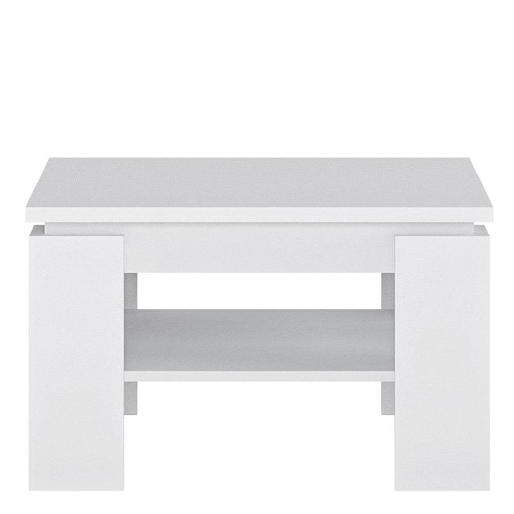 Fribo Small Coffee Table with Shelf in Alpine White - Price Crash Furniture