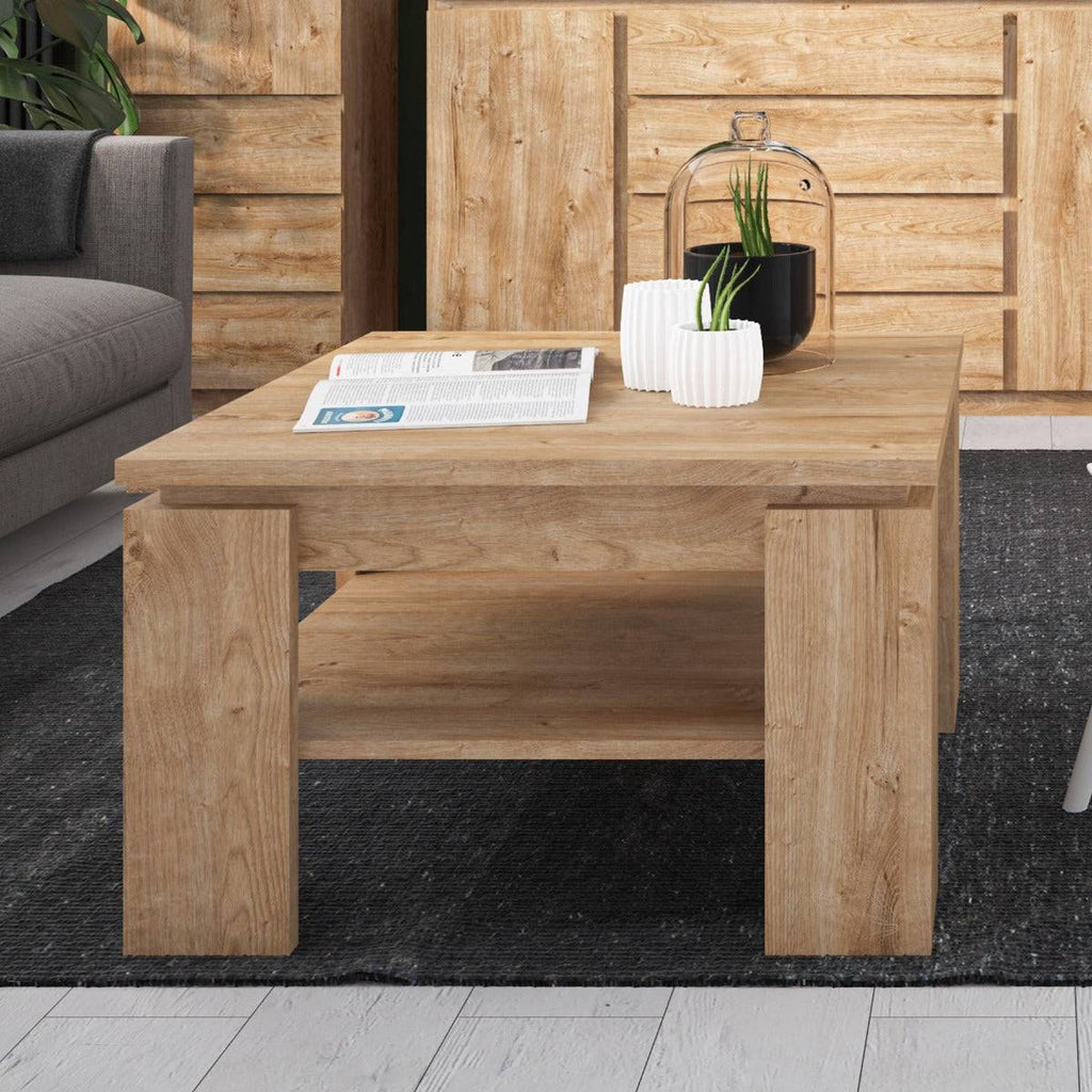Fribo Small Coffee Table with Shelf in Golden Oak - Price Crash Furniture