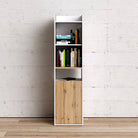 Function Plus Bookcase in White and Wotan Light Oak - Price Crash Furniture