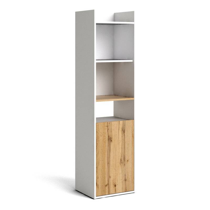 Function Plus Bookcase in White and Wotan Light Oak - Price Crash Furniture