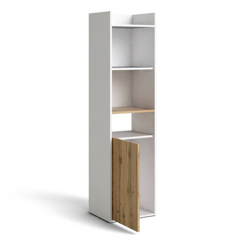 Function Plus Bookcase in White and Wotan Light Oak - Price Crash Furniture