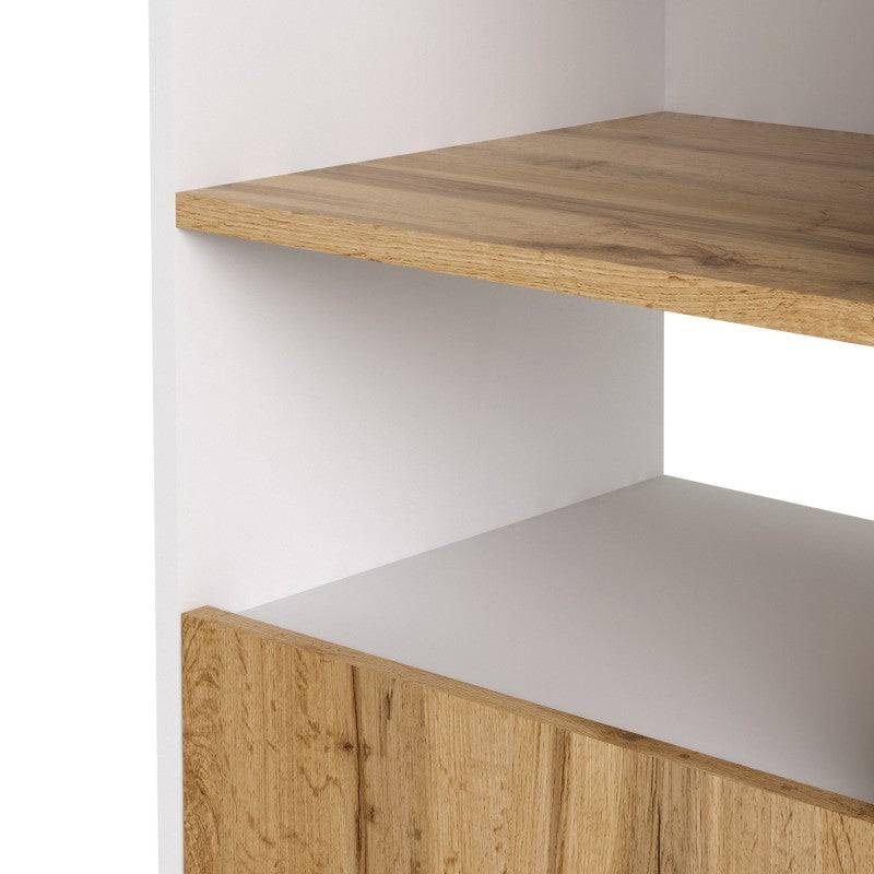 Function Plus Bookcase in White and Wotan Light Oak - Price Crash Furniture