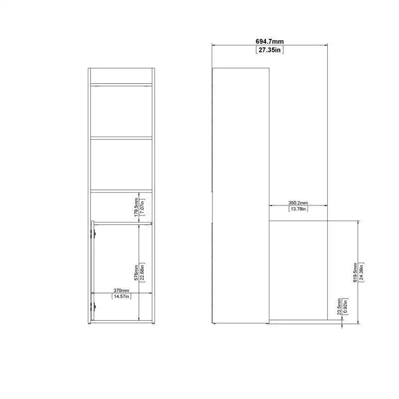 Function Plus Bookcase in White and Wotan Light Oak - Price Crash Furniture