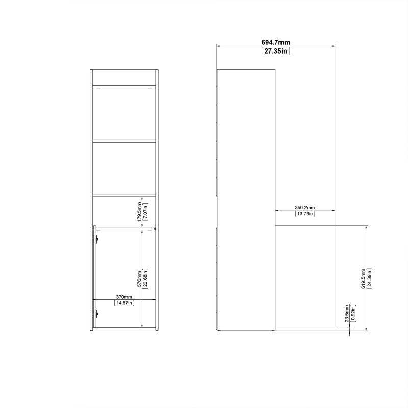 Function Plus Bookcase in White and Wotan Light Oak - Price Crash Furniture