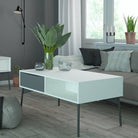 Fur Coffee table with 1 Drawer in Grey and White - Price Crash Furniture