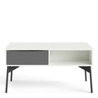 Fur Coffee table with 1 Drawer in Grey and White - Price Crash Furniture