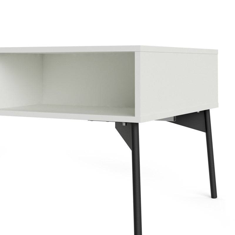 Fur Coffee table with 1 Drawer in Grey and White - Price Crash Furniture