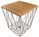 Geometric Black Wire Square Side Table - Price Crash Furniture