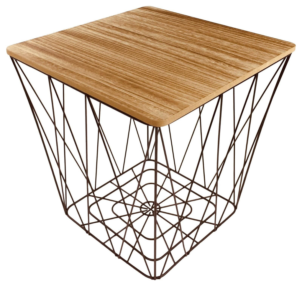 Geometric Black Wire Square Side Table - Price Crash Furniture