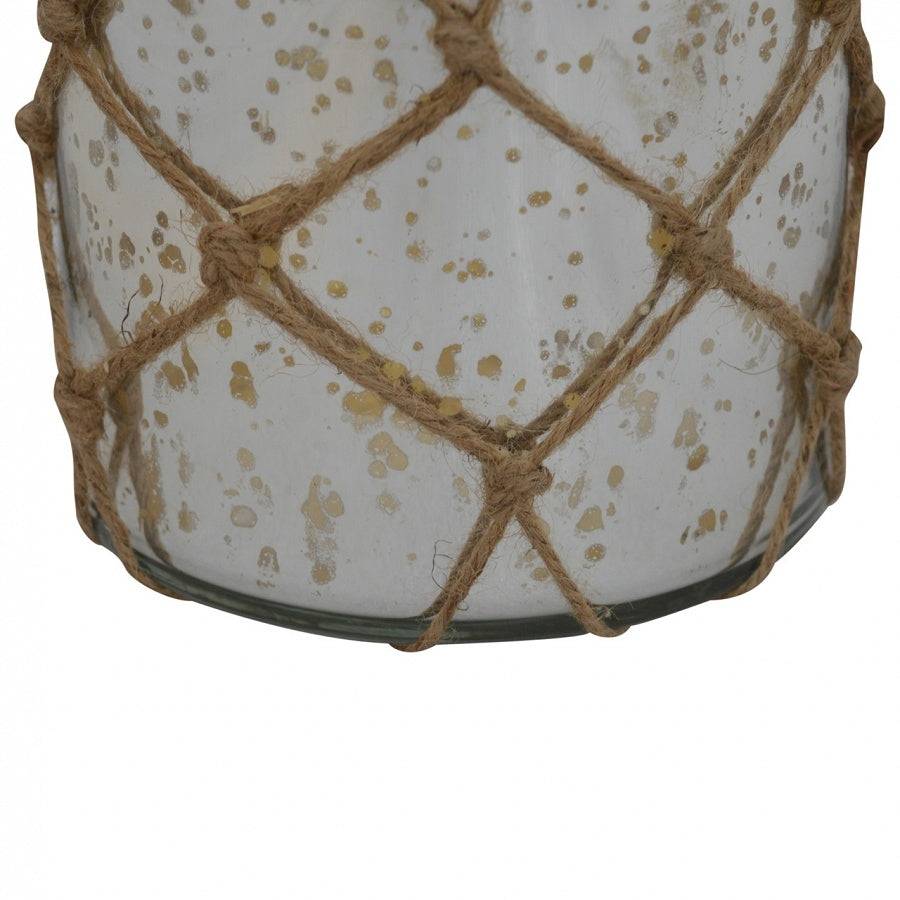 Glass Jar Lantern With Rope - Price Crash Furniture