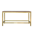 Gold Iron Base Stool with Chunky Wooden Top - Price Crash Furniture