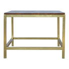 Gold Iron Base Stool with Chunky Wooden Top - Price Crash Furniture