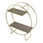 Gold Metal Freestanding Shelving Unit With Mirrored Shelves - Price Crash Furniture