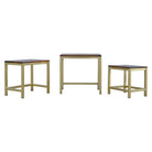 Golden Stool set of 3 with Chunky Wooden top - Price Crash Furniture