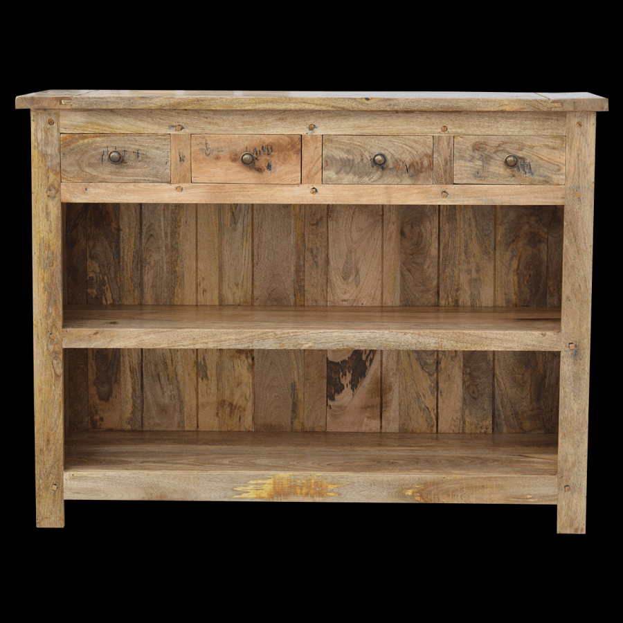 Granary Royale Low Bookcase With 4 Drawers - Price Crash Furniture