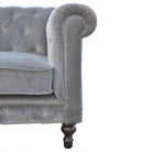 Grey Velvet 2 Seater Chesterfield Sofa - Price Crash Furniture