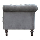 Grey Velvet 2 Seater Chesterfield Sofa - Price Crash Furniture