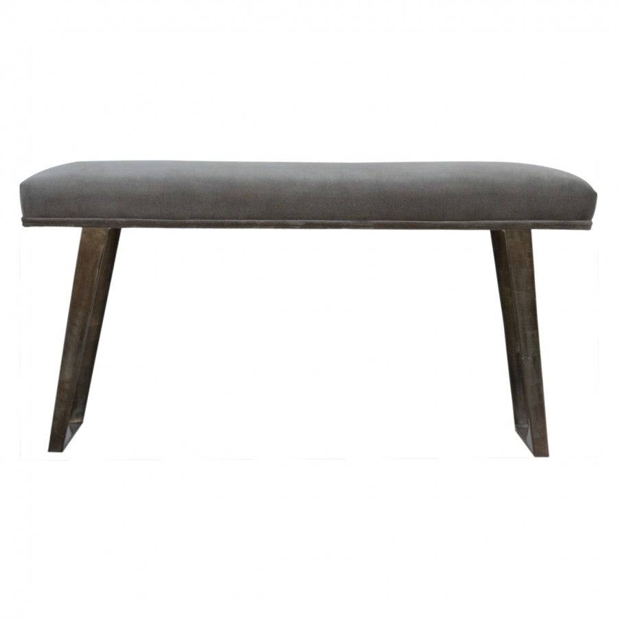 Grey Velvet Bench - Price Crash Furniture