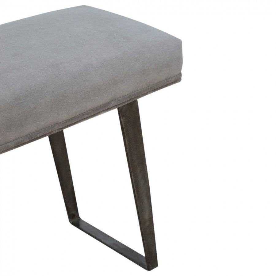 Grey Velvet Bench - Price Crash Furniture