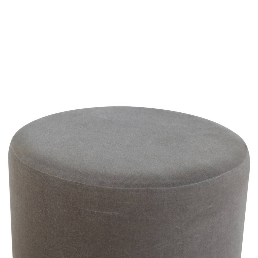 Grey Velvet Footstool with Gold Base - Price Crash Furniture