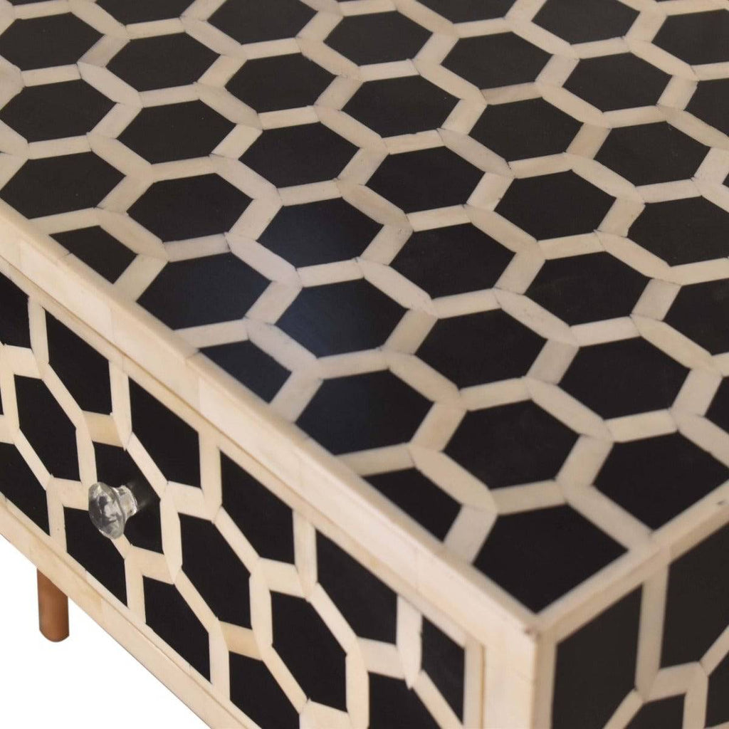 Honeycomb Bone Inlay Console Table - Price Crash Furniture