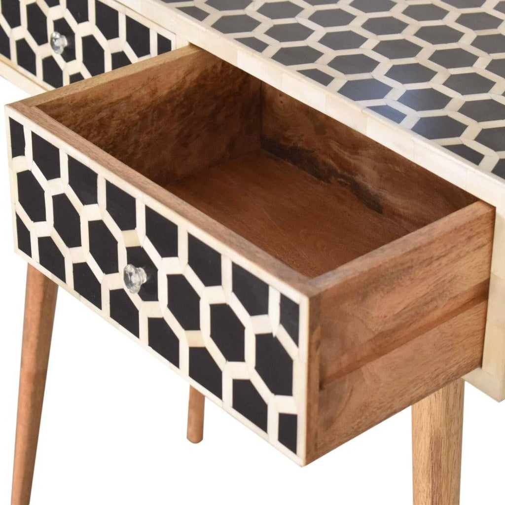 Honeycomb Bone Inlay Console Table - Price Crash Furniture