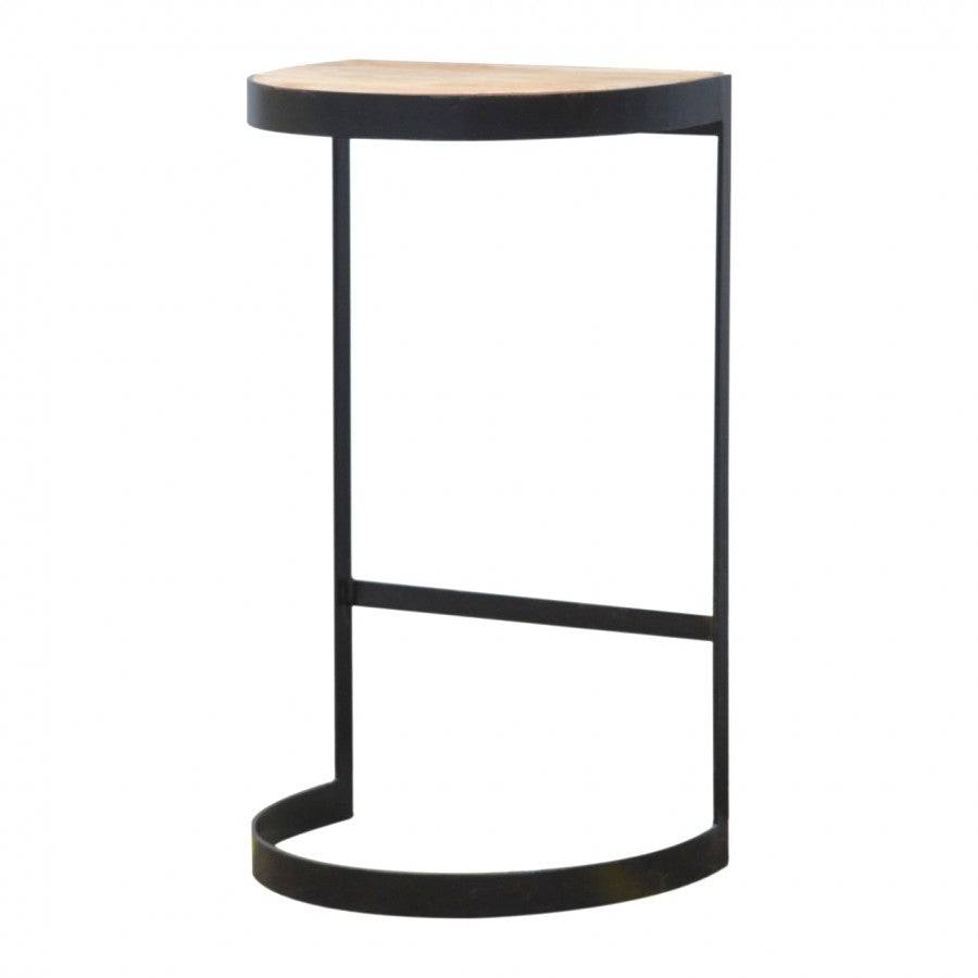 Industrial End Table With Wooden Top - Price Crash Furniture