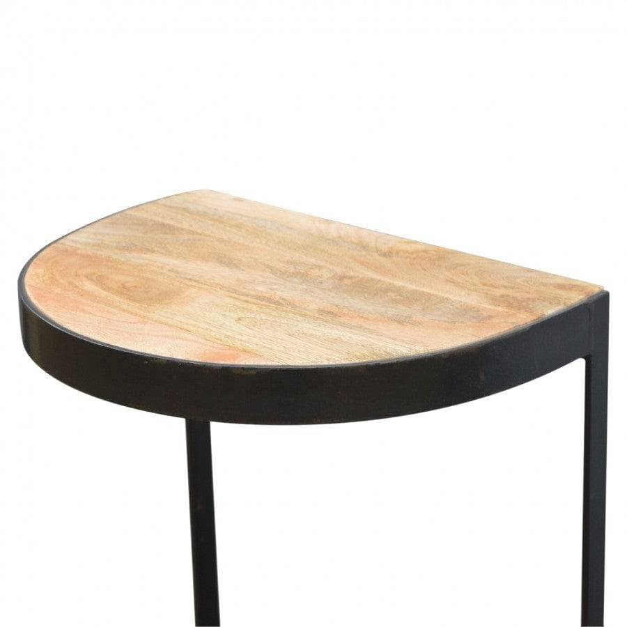 Industrial End Table With Wooden Top - Price Crash Furniture