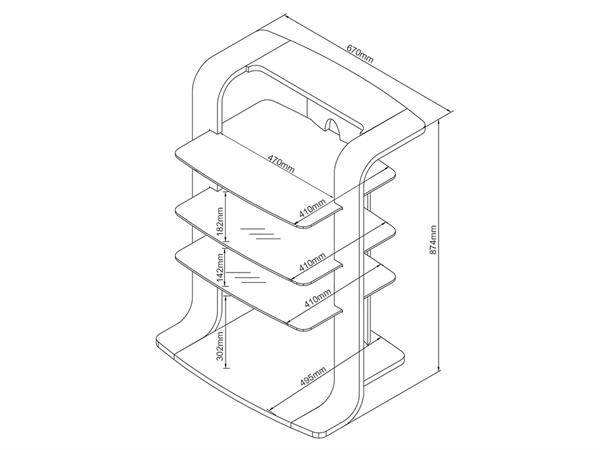 JF204 Florence Entertainment Unit / Hi-Fi Stand in Walnut by Jual - Price Crash Furniture