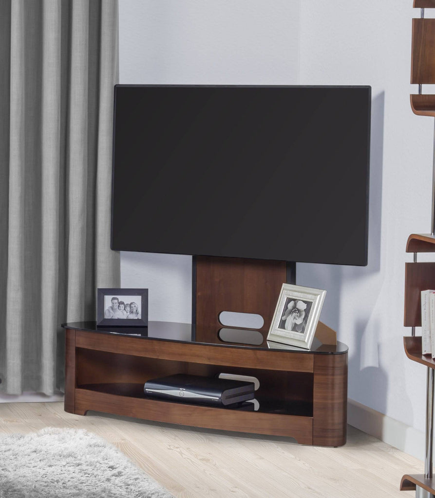 JF209 Florence Cantilever TV Stand in Walnut for up to 50" TVs - Price Crash Furniture