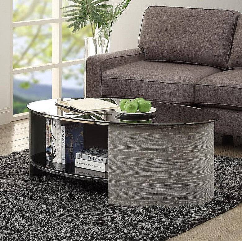 JF301 San Marino Oval Coffee Table in Grey by Jual - Price Crash Furniture