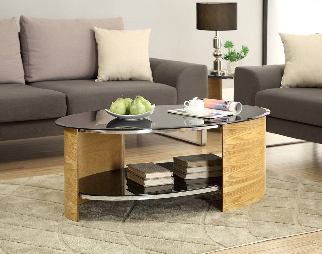 JF301 San Marino Oval Coffee Table in Oak by Jual - Price Crash Furniture