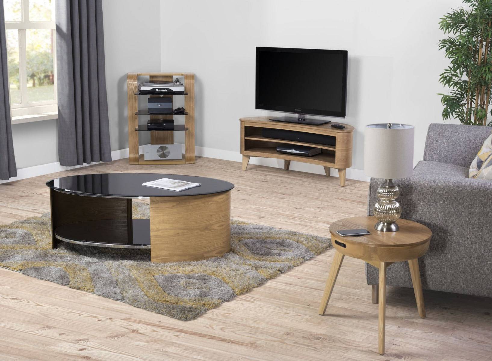 JF301 San Marino Oval Coffee Table in Oak by Jual - Price Crash Furniture