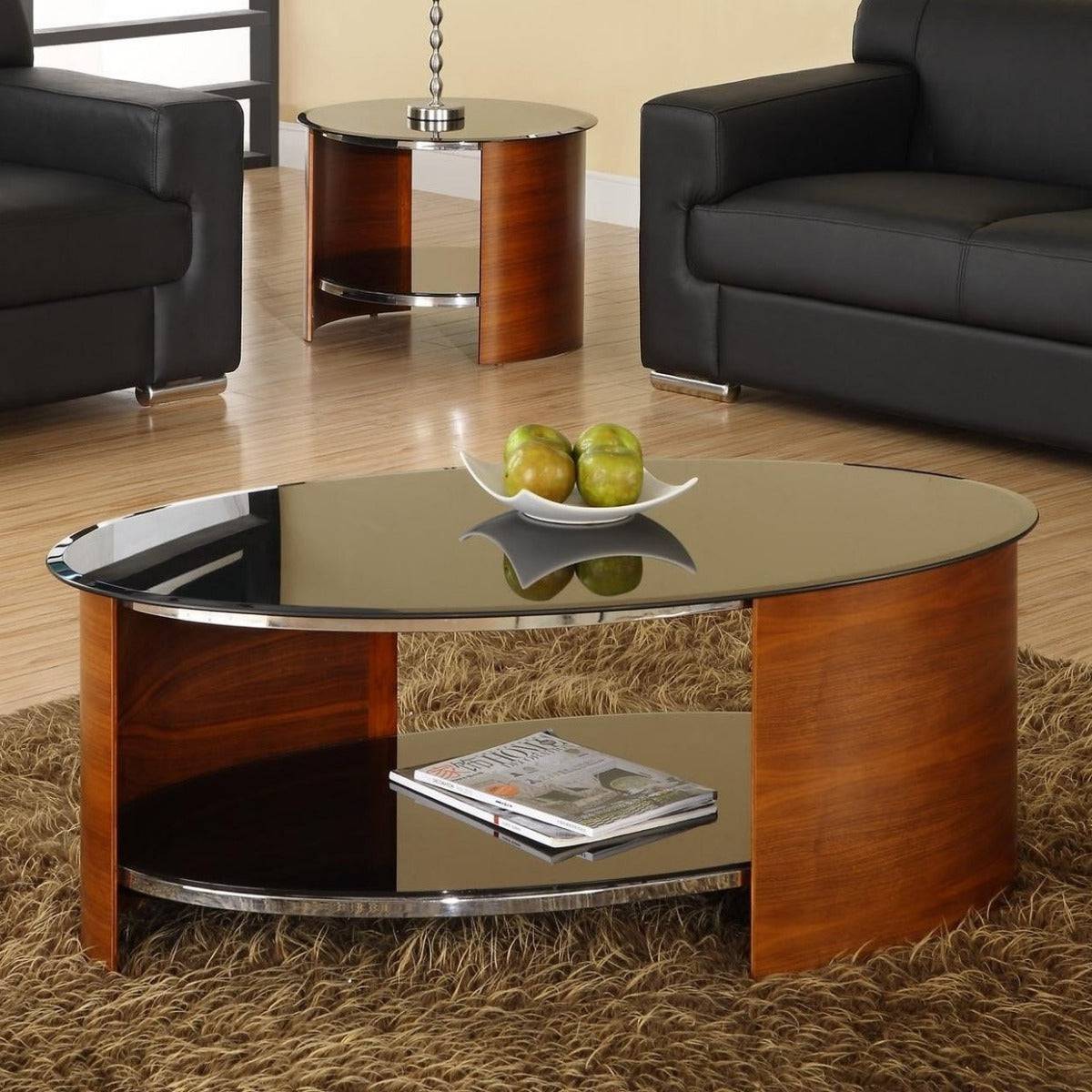 JF301 San Marino Oval Coffee Table in Walnut by Jual - Price Crash Furniture