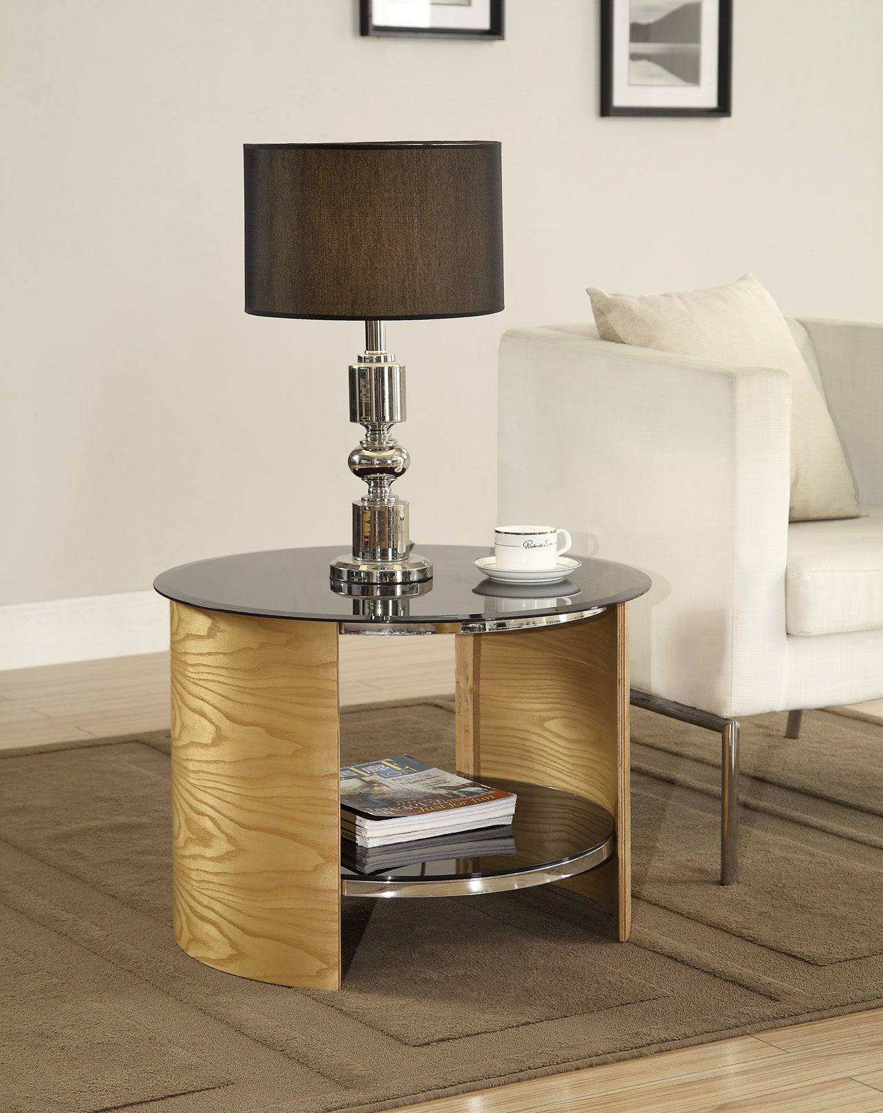 JF303 San Marino Lamp Side Table in Oak by Jual - Price Crash Furniture