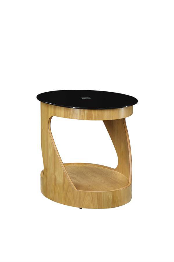 JF304 San Marino Oval Side Table in Oak by Jual - Price Crash Furniture