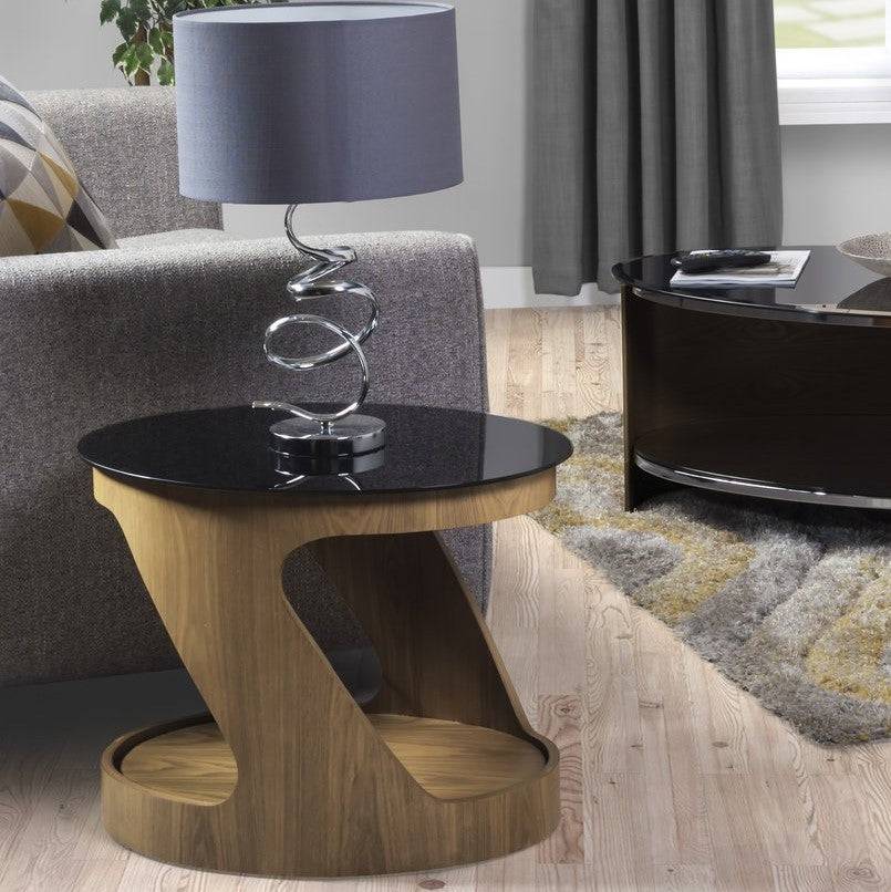 JF304 San Marino Oval Side Table in Oak by Jual - Price Crash Furniture