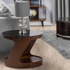 JF304 San Marino Oval Side Table in Walnut by Jual - Price Crash Furniture