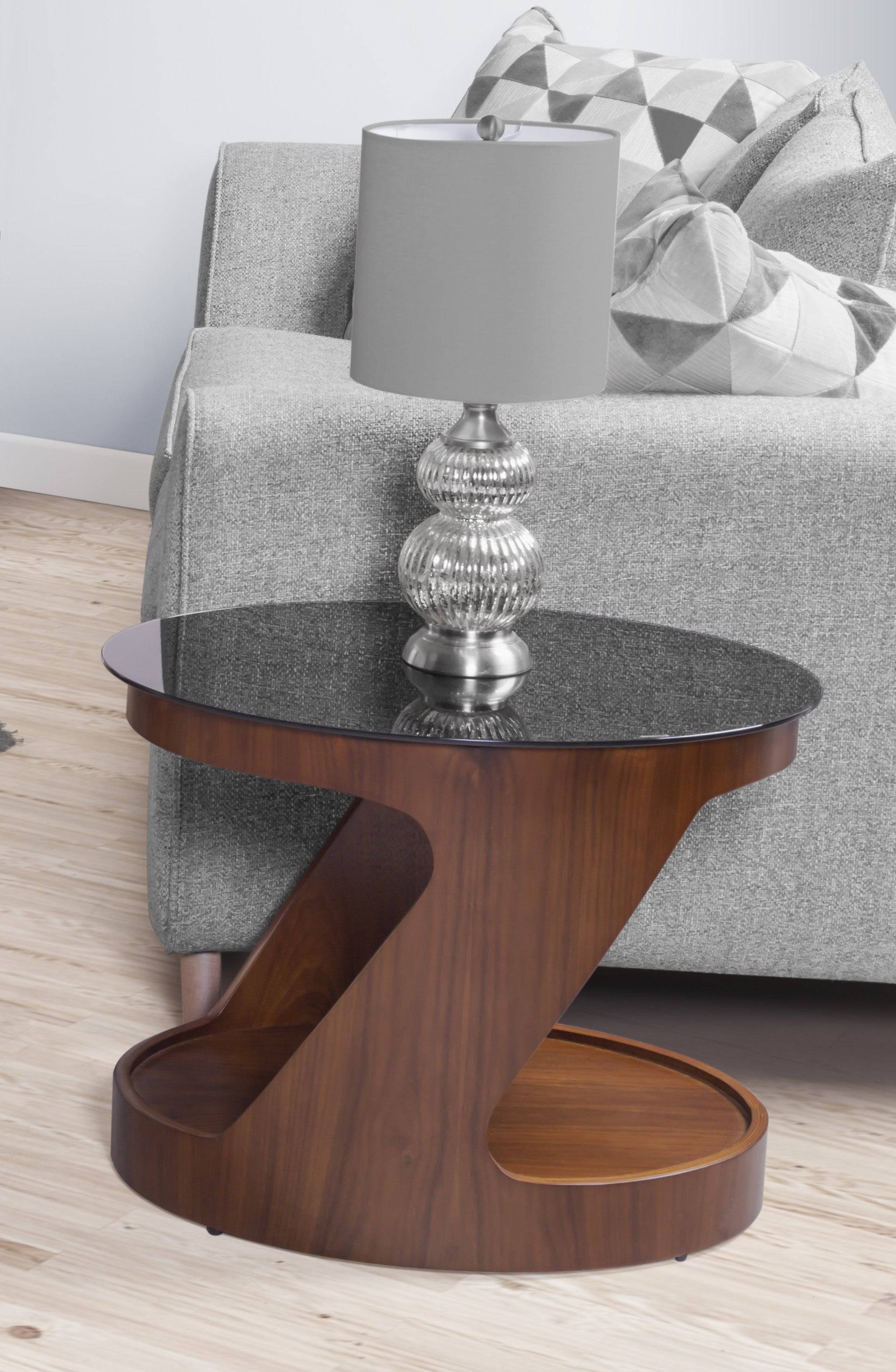 JF304 San Marino Oval Side Table in Walnut by Jual - Price Crash Furniture