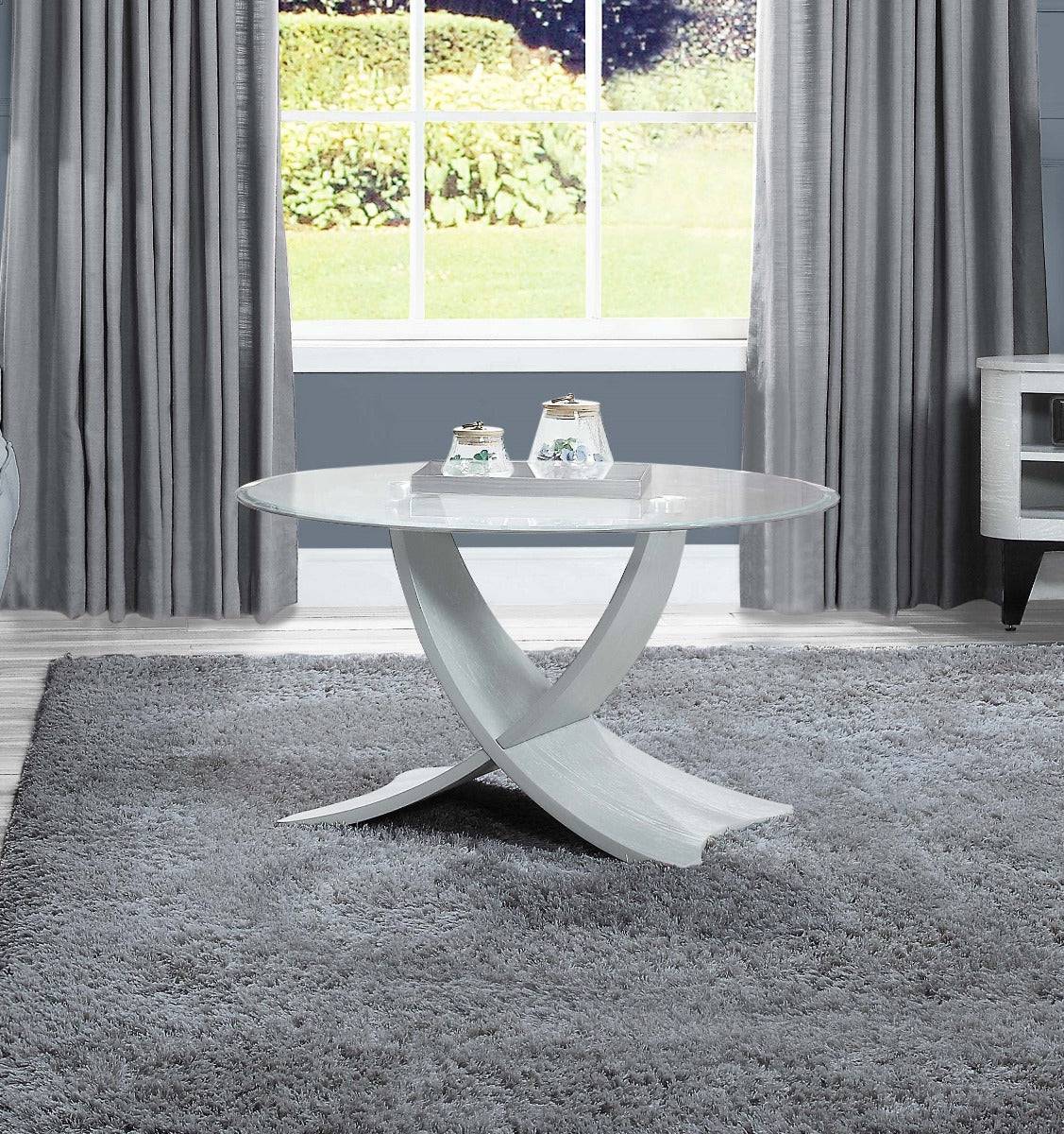 JF308 Siena Coffee Table in Grey and Glass by Jual - Price Crash Furniture