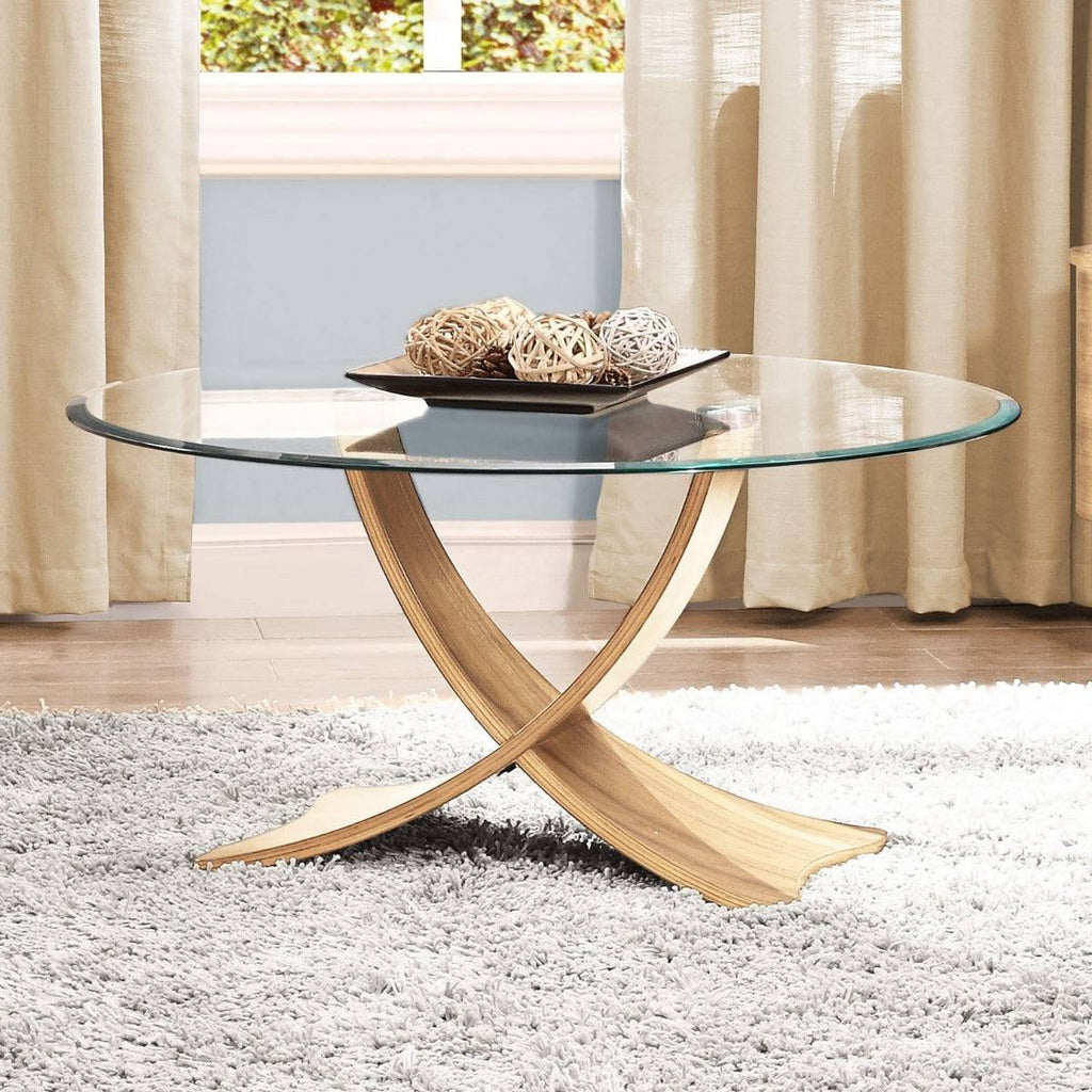 JF308 Siena Coffee Table in Oak and Glass by Jual - Price Crash Furniture
